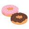 Bakery factory sweet donuts icon, isometric style