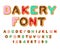 Bakery font. Donut ABC. Baked in oil letters. Chocolate icing an