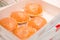 Bakery fresh soft and sweet delicious glazed Jelly filled donuts in box