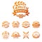 Bakery gold badge icon fashion modern style wheat vector retro food label design element isolated.