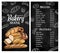 Bakery house chalkboard sketch vector menu