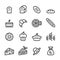 Bakery icon set, line version, vector eps10