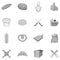 Bakery icons set, black monochrome style.