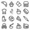 Bakery Icons. The set includes various confectionery products, as well as methods and means of their preparation and