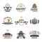 Bakery labels. Cooking symbols kitchen vector illustrations for logo design