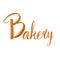 Bakery lettering. Baked inscription. French pastries. Baking shop. Vector flat picture