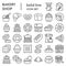 Bakery line icon set. Bakery shop signs collection, sketches, logo illustrations, web symbols, outline style pictograms