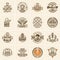 Bakery logo, bakery icons set, bakery labels