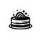 Bakery logo with cake on white AI generative illustration