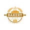 Bakery logo template, vector illustration. Bakery shop emblem, vintage retro style