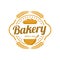 Bakery logo template, vector illustration. Bakery shop emblem, vintage retro style