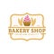 Bakery logo template, vector illustration. Bakery shop emblem, vintage retro style