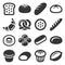 Bakery and Pastry. Bread Icons Set. Vector