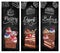 Bakery pastry desserts chalkboard sketch banners