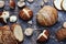 Bakery product assortment in a rustic style closeup