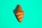 Bakery products baked croissant. Green background, top view. Pop art style. Delicious and food concept.