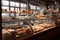 Bakery shop, bread, bake and bakery, illustration. Generative AI