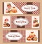 Bakery shop desserts vector banners set