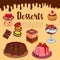 Bakery shop pastry desserts vector wafer poster