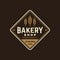 Bakery shop. Vector. Concept for badge, shirt, label, stamp or tee. Typography design with ears of wheat silhouette