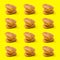 Bakery sweet pastry stack pattern on yellow