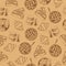 Bakery, sweet pastry vector seamless pattern