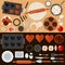 Bakery Sweets Set with Ingredients and Kitchen Tools