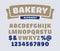 Bakery tasty looking bold soft alphabet