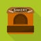 Bakery tent shop icon, flat style