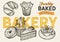 Bakery vector illustration - cake, donut, croissant, cupcake