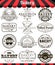 Bakery vintage design elements and badges set. Collection of vector baked goods signs, symbols and icons