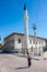 BAKHCHYSARAY, CRIMEA - SEPTEMBER 2014: Monument to the poet Alexander Pushkin in BakhchisarayMosque of Orta Juma Jami