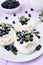 Baking blueberry Pavlova