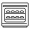 Baking convection oven icon outline vector. Cooking electric stove