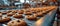 Baking Cookies On A Conveyor Belt A Bustling Scene In A Confectionery Factory