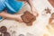 Baking gingerbreads. The family is preparing a gingerbread.