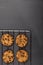 Baking grid with chokolate cookies