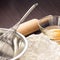Baking ingredients with rolling-pin