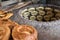 Baking naan flat breads in the tradional stove