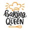 Baking Queen logo, Master chef hand written lettering emblem with cooker hat