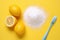 Baking soda, lemon and toothbrush - AI Generated