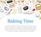 Baking Tool and Ingredients Banner Design Vector Template