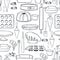 Baking tools and essentials. Vector pattern