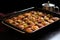 baking tray filled with uncooked baklava