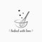 Baking with wire whisk logo on white background