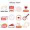 Baking yeast vector color icons set - baking bread and cakes idea, yeast dough, beer and wine production