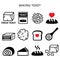 Baking yeast vector icons set - baking bread and cakes idea, yeast dough, beer and wine production