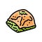 baklava piece sweet food color icon vector illustration