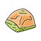 baklava piece sweet food color icon vector illustration