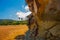 BAKO, KUCHING, SARAWAK, BORNEO, MALAYSIA: beautiful landscape with views of the Bako national Park beach landscape with rocks with